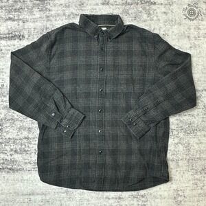 Dubinik Customized Version Flannel Shirt Men's Large Gray Plaid Button Down